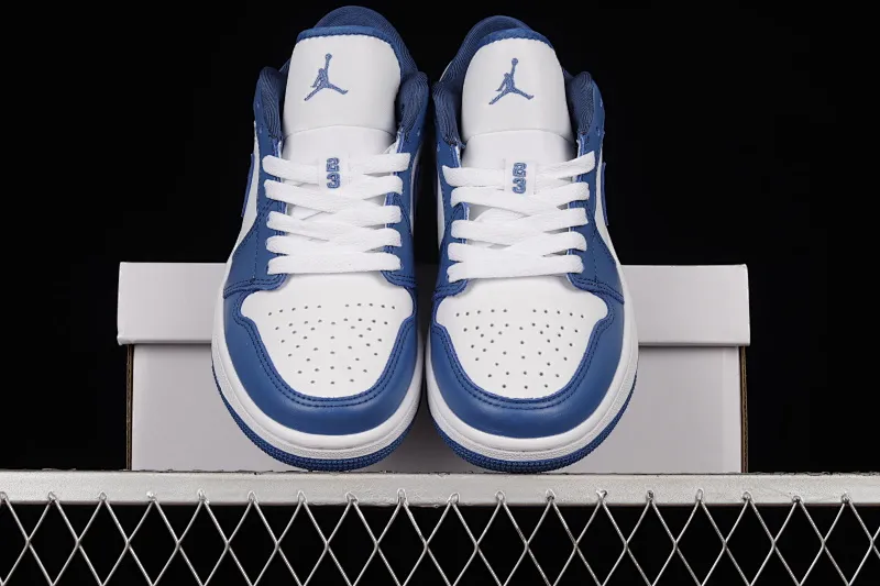 All categories Air Jordan Jordan series basketball shoes Air Jordan 1 Low Z version Air Jordan 1 Low "Marina Blue" AJ1 Joe 1 white and blue cultural basketball shoes DC0774-114